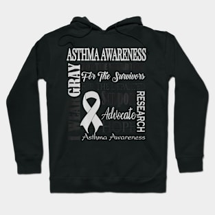 Asthma Awareness  I Wear Gray for an Asthmatic Hoodie